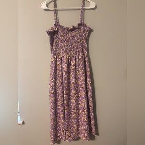 Purple Floral Midi Dress